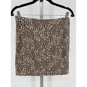 Free People Leopard Print Mini Skirt Beige Brown‎ Animal Print Y2K Retro Skirt